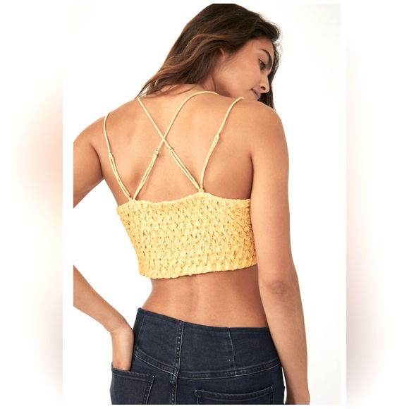 *HOST PICK* Free People FP One Adella yellow lace Bralette - Picture 2 of 6